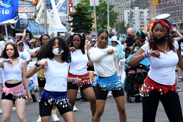 dancers in a parade in Manhattan